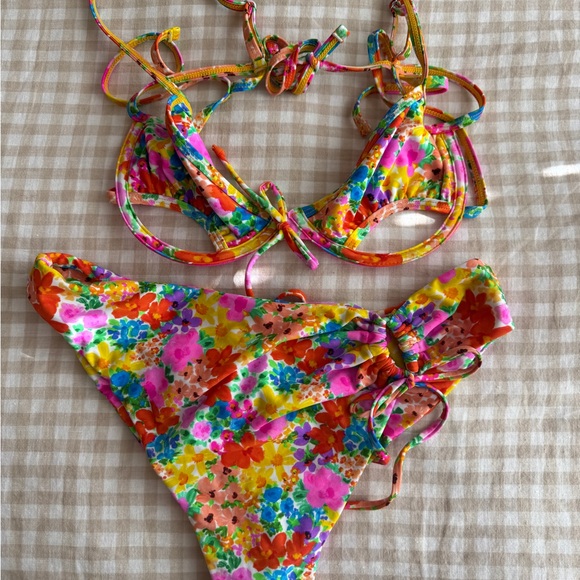 For Love and Lemons Bright Floral Bikini Set - Picture 3 of 5